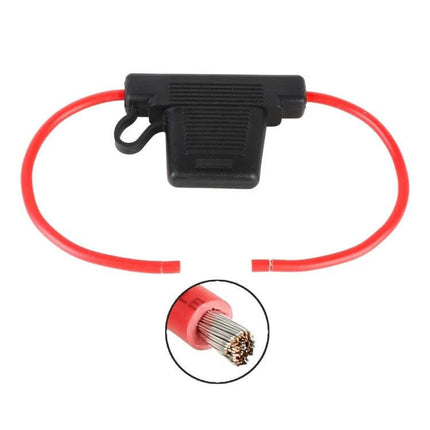 Waterproof Fuse Box Fuse Holder Large Size For Easy Circuit Expansion compact waterproof fuse splitter with red pigtail wires for automotive marine RV installations