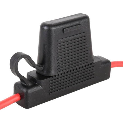 Waterproof Fuse Box Fuse Holder Large Size For Easy Circuit Expansion black inline dual fuse splitter with red wires, waterproof cover