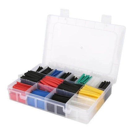 Thermoresistant Tube Heat Shrink Wrapping Kit For Wires multi-size color set in plastic organizer for automotive electronics DIY wiring