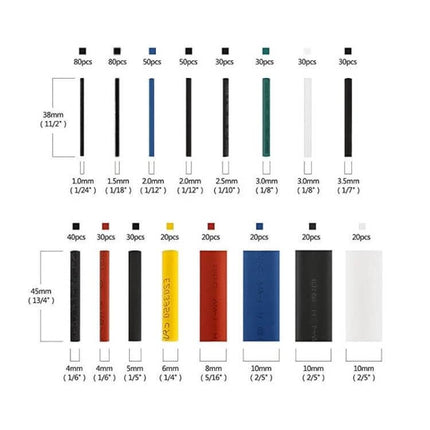 Thermoresistant Tube Heat Shrink Wrapping Kit For Wires multi-size colored heat shrink tubes set for electrical insulation and automotive DIY