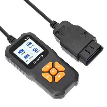 Essential Car Diagnostic Tool for Routine Vehicle Checks - handheld OBD2 code reader with screen and OBDII connector for garage diagnostics
