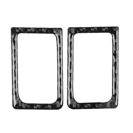Set of 2 Carbon Fiber Door Lock Decorative Stickers for Nissan GTR R35 - carbon fiber rectangular door lock trim set