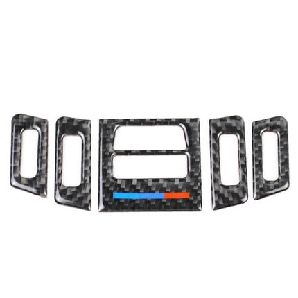 Carbon Fiber Decorative Stickers for BMW E90 Series Air Outlets, 5 Pack - carbon fiber vent trim set for interior styling