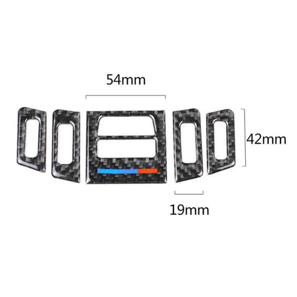 Carbon Fiber Decorative Stickers for Car Air Outlets, Set of 5 - carbon fiber vent trim pieces with measurements 54mm x 42mm x 19mm