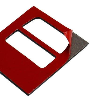 Carbon Fiber Decorative Stickers for Car Air Outlets, Set of 5 - red adhesive sample peel close-up