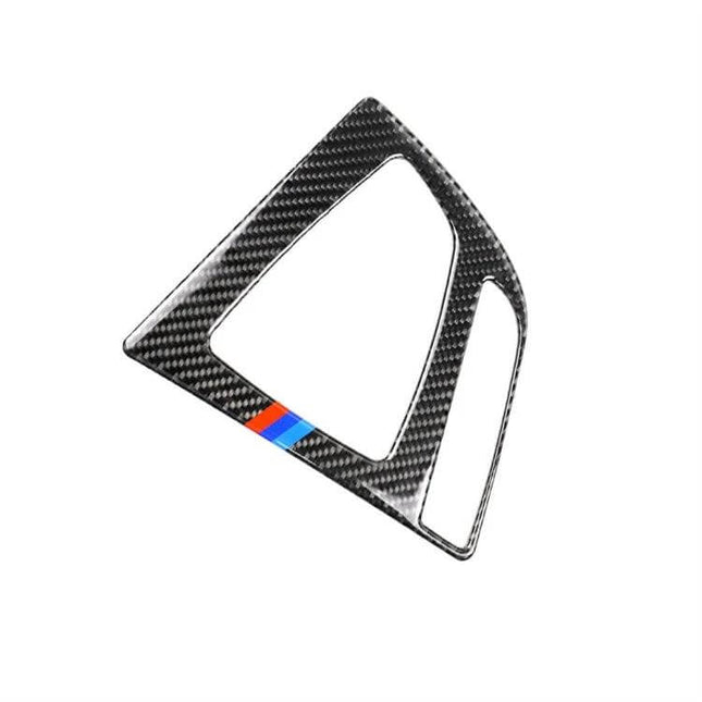 Carbon Fiber Decorative Sticker for BMW Gear Panels, Three Colors - carbon fiber trim with M stripe accent for BMW gear panel