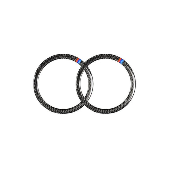 Carbon Fiber Horn Circle Decorative Sticker in Three Colors – 122mm carbon fiber horn cover decal set for car exterior accent