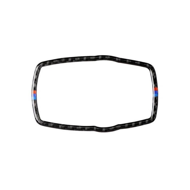 Carbon Fiber Three-Color Decorative Sticker for BMW Cars - carbon fiber frame decal with blue and red accents