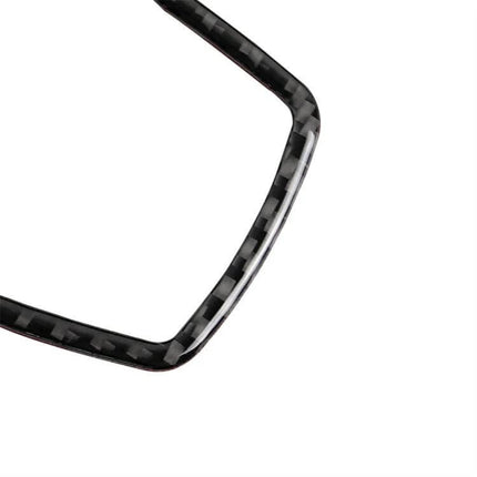 Carbon Fiber Multimedia Frame Sticker for BMW Vehicles — close-up of carbon fiber multimedia frame sticker corner for BMW interior