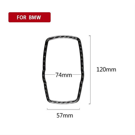Carbon Fiber Multimedia Frame Sticker for BMW Vehicles — carbon fiber frame sticker 120x74x57mm, interior multimedia bezel trim