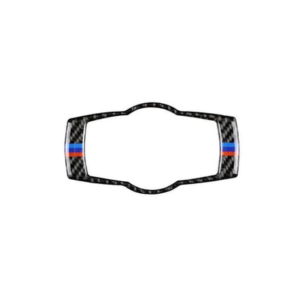 BMW Carbon Fiber Headlight Switch Decorative Sticker - carbon fiber trim with M-stripe accent for BMW headlight switch interior upgrade
