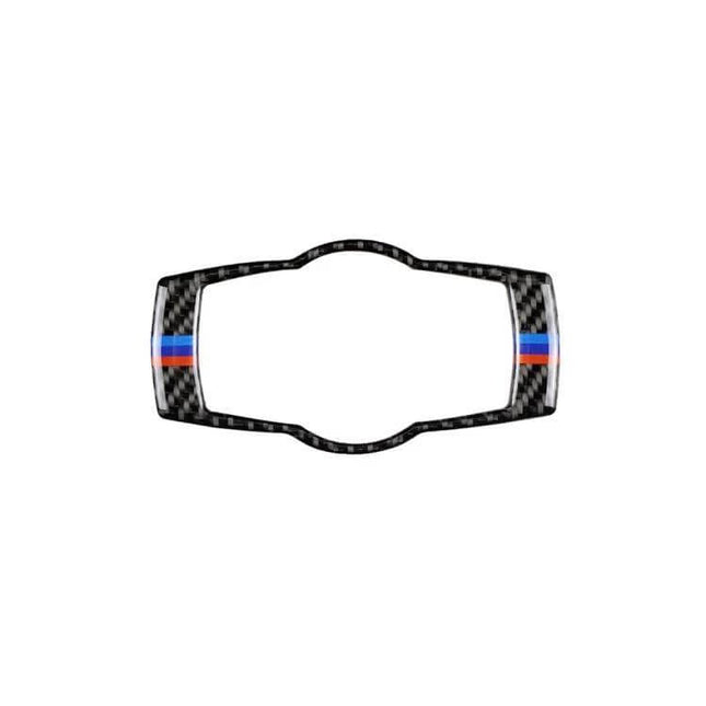 BMW Carbon Fiber Headlight Switch Decorative Sticker - carbon fiber trim with M-stripe accent for BMW headlight switch interior upgrade