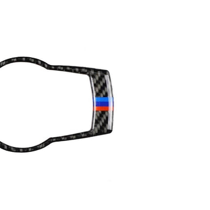 BMW Carbon Fiber Headlight Switch Decorative Sticker – carbon fiber switch trim with M stripe for BMW interior upgrade
