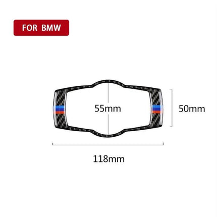 BMW Carbon Fiber Headlight Switch Decorative Sticker - carbon fiber trim decal for BMW headlight switch, dimensions 118x50mm, easy dashboard upgrade
