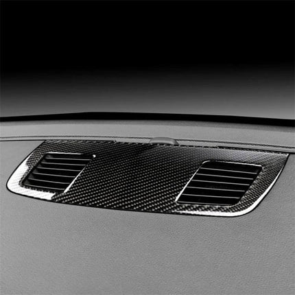 Carbon Fiber Decorative Sticker for BMW Instrument Panels applied to dashboard vents for a sleek modern interior upgrade
