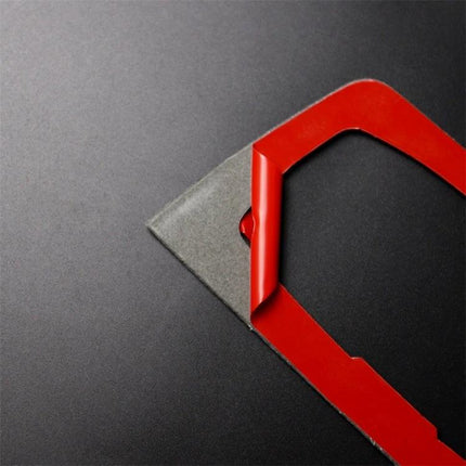 Three-Color Carbon Fiber Headlight Switch Sticker for BMW F30 and F34 red trim detail on black background
