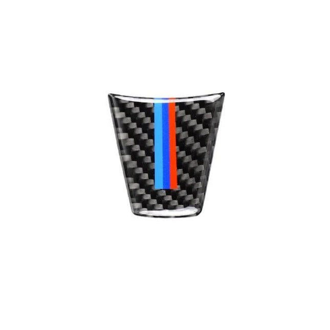 Carbon Fiber Decorative Sticker for BMW Steering Wheel in Three Colors – carbon fiber decal with blue and red racing stripe for BMW steering wheel