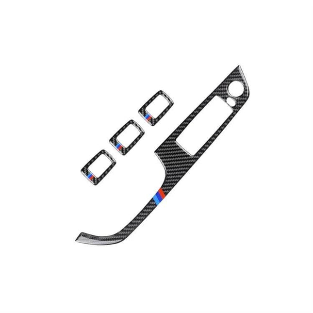 Carbon Fiber Decorative Stickers for Car Panels, 4 Pieces, Three Colors - carbon fiber panel trim set with 4 pieces and tri-color accent