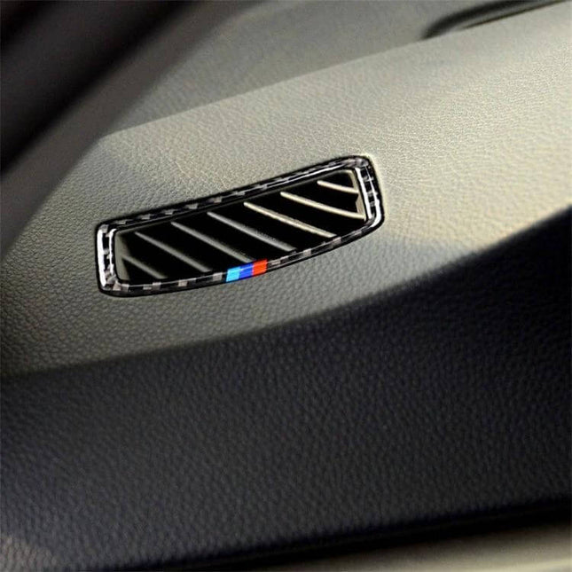 Durable Carbon Fiber Decorative Sticker for Car's Left Air Outlet in Three Colors - 84x55mm carbon fiber trim on dashboard left vent