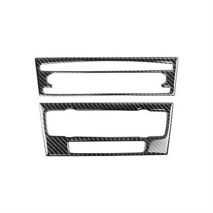 Carbon Fiber Decorative Sticker for BMW E90 E92 CD Panel - carbon fiber texture dashboard trim kit for CD panel, easy peel-and-stick installation