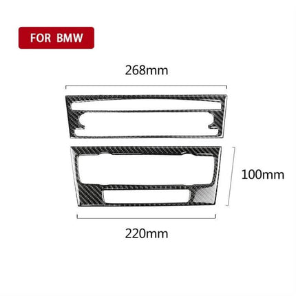 Carbon Fiber Decorative Sticker for BMW E90 E92 CD Panel – carbon fiber trim pieces with dimensions 268x100mm and 220mm for dashboard CD panel