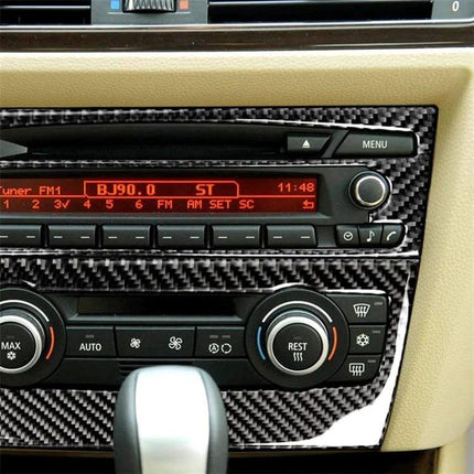 Carbon Fiber Decorative Sticker for Car Interior Panel on BMW E90 E92 central control CD panel non-navigation 2005-2012