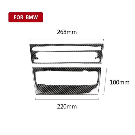 Carbon Fiber Decorative Sticker for Car Interior Panel - carbon fiber CD panel trim for BMW E90 E92 non-navigation (268x100mm, 220mm)