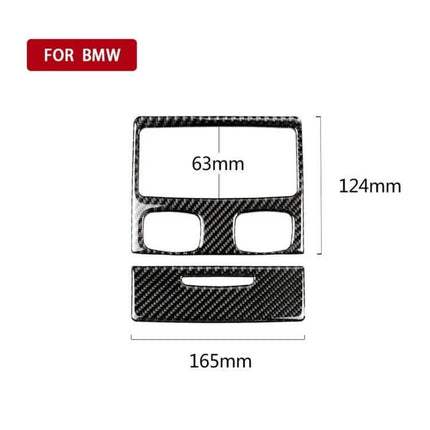 Carbon Fiber Rear Air Vent Decorative Sticker for BMW Vehicles - carbon fiber rear vent trim 165x124mm, lightweight decorative sticker for BMW interior