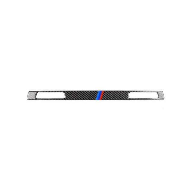 Carbon Fiber Decorative Sticker for BMW Interiors, Three Colors Option — slim carbon-fiber dashboard trim with M stripe, easy-apply interior accent