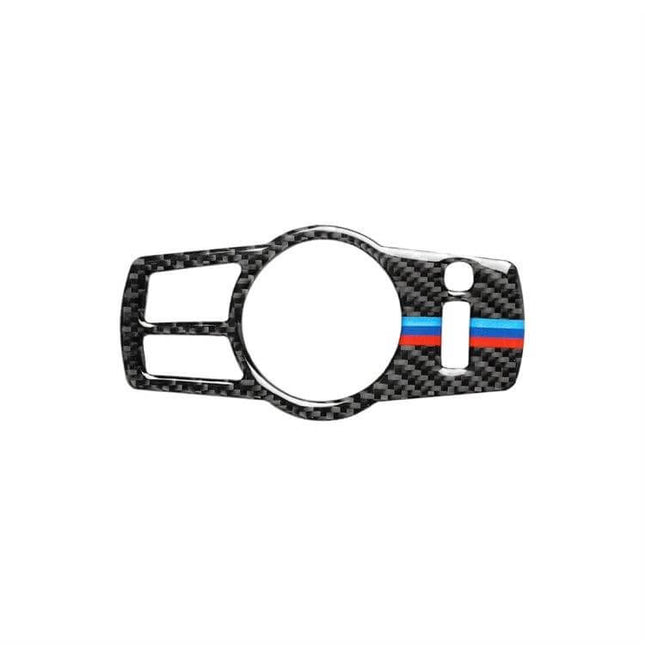 Carbon Fiber Decorative Sticker for BMW Headlight Switch in Three Colors - carbon fiber trim with M-stripe for BMW headlight control