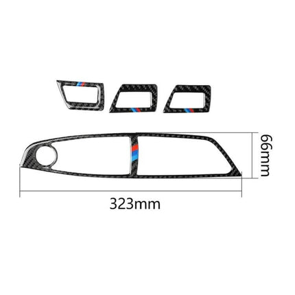 Carbon Fiber Decorative Sticker for BMW 5 Series Left Panel - carbon fiber left panel trim with M stripe, 323mm x 66mm