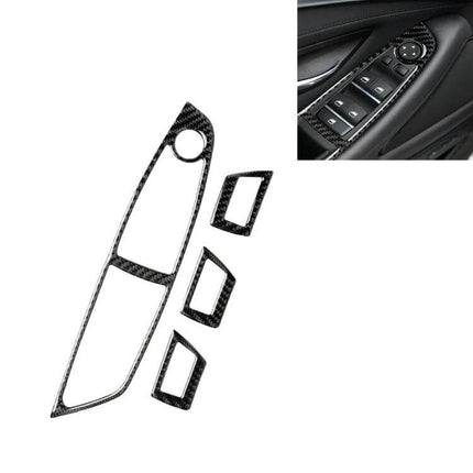 Carbon Fiber Decorative Sticker for BMW 5 Series Left Panel – black carbon fiber trim pieces for driver door switch panel