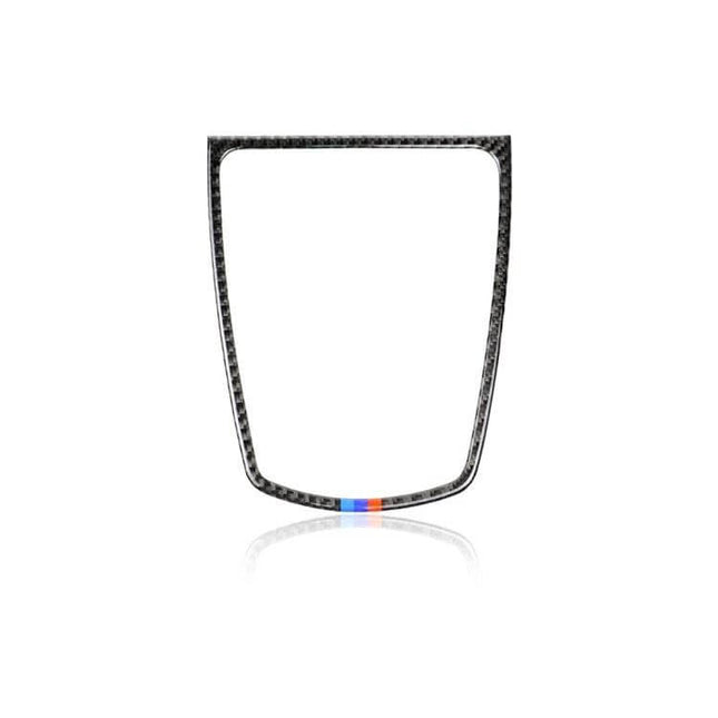 Three Color Carbon Fiber Decorative Sticker for BMW 5 Series - carbon fiber trim with blue red orange stripe accent for center console frame