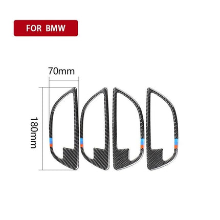 Carbon Fiber Decorative Stickers for BMW 5 Series Door Handles carbon fiber textured door handle covers set, 70x180mm, scratch protection