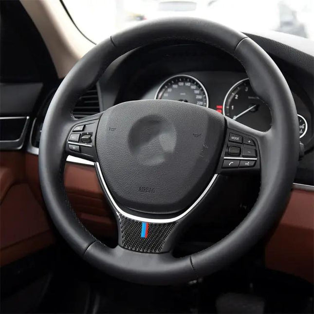 Carbon Fiber Decorative Sticker for BMW 5 Series Steering Wheel in Three Colors