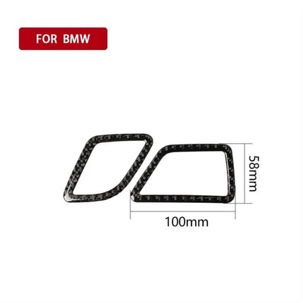 Carbon Fiber Decorative Sticker for BMW 5 Series Air Outlet, carbon fiber air vent trim 100mm x 58mm set for BMW 5 Series interior