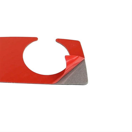 Carbon Fiber Decorative Sticker for BMW 5 Series Interiors - red protective backing peeled to show adhesive for dashboard or console application