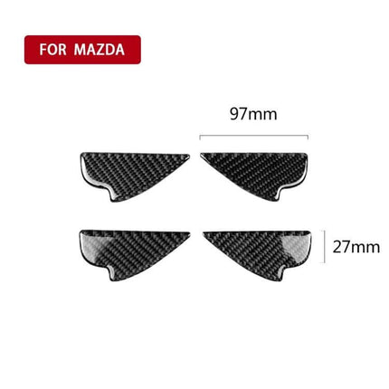 Universal Carbon Fiber Inner Door Bowl Sticker for Mazda Cars - 4-piece 97x27mm carbon fiber inner door bowl decals