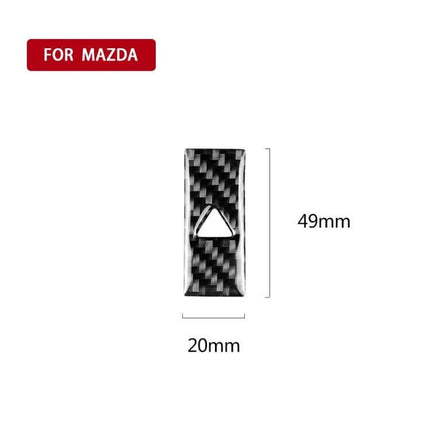 Carbon Fiber Warning Light Decorative Sticker for Mazda CX-5 - 49x20mm carbon fiber hazard-style exterior decal for 2017-2018 models