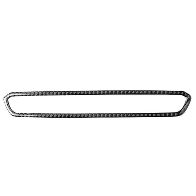 Carbon Fiber Decorative Sticker for BMW 3 Series CD Buttons shown as thin carbon fiber trim piece for CD button bezel