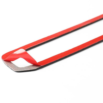 Carbon Fiber Decorative Sticker for BMW 3 Series CD Buttons - peel-and-stick trim showing red adhesive backing