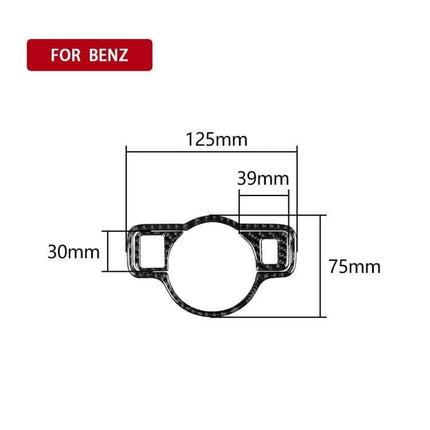 Mercedes-Benz Carbon Fiber Headlight Switch Decorative Sticker - carbon fiber decal with dimensions 125x75x30mm for Mercedes-Benz headlight control
