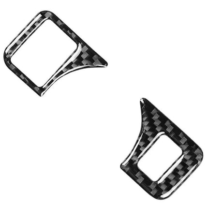 Mercedes-Benz Carbon Fiber Headlight Switch Decorative Sticker showing two peel-and-stick carbon fiber trim pieces for Mercedes-Benz headlight controls
