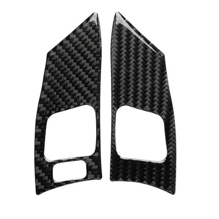 Carbon Fiber Sticker for Decorating Car Steering Wheels Effectively - pair of black carbon fiber trim decals for steering wheel controls