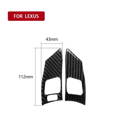 Carbon Fiber Sticker for Decorating Car Steering Wheels Effectively - pair of 112x43mm carbon fiber trim pieces for Lexus steering wheel
