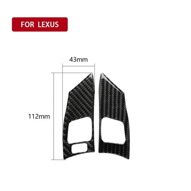 Carbon Fiber Sticker for Decorating Car Steering Wheels Effectively - pair of 112x43mm carbon fiber trim pieces for Lexus steering wheel