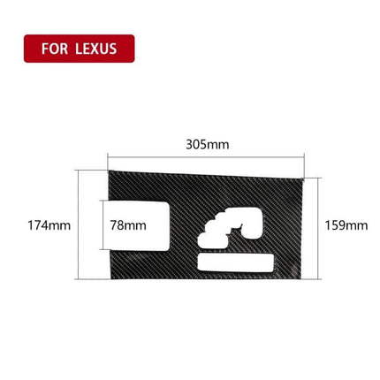 Carbon Fiber Decorative Sticker for Lexus IS Gear Shift - carbon fiber decal with dimensions 305x174mm for gear shift trim
