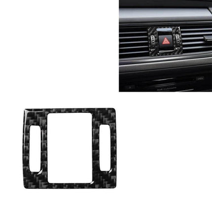 Carbon Fiber Decorative Sticker for Audi A6, S6, C7, and A7 Vehicles - carbon fiber dashboard hazard button trim overlay