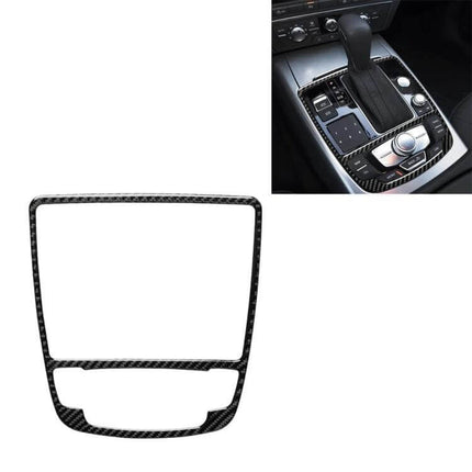 Carbon Fiber Sticker for Audi A6 S6 C7 A7 S7 Gear Shift Panel - glossy carbon fiber trim for 2012-2018 Audi gear shift console