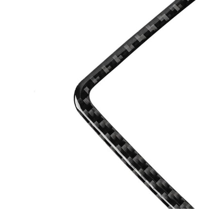 Carbon Fiber Sticker for Audi A6 S6 C7 A7 S7 Gear Shift Panel - close-up of black carbon fiber trim corner for gear shift panel, 2012-2018 models